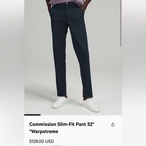 Men’s Lululemon Commission slim fit warpstreme 30x32 True Navy